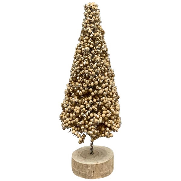 CHRISTMAS SMALL TREE GLISSER GOLD PE/METAL H.16CM