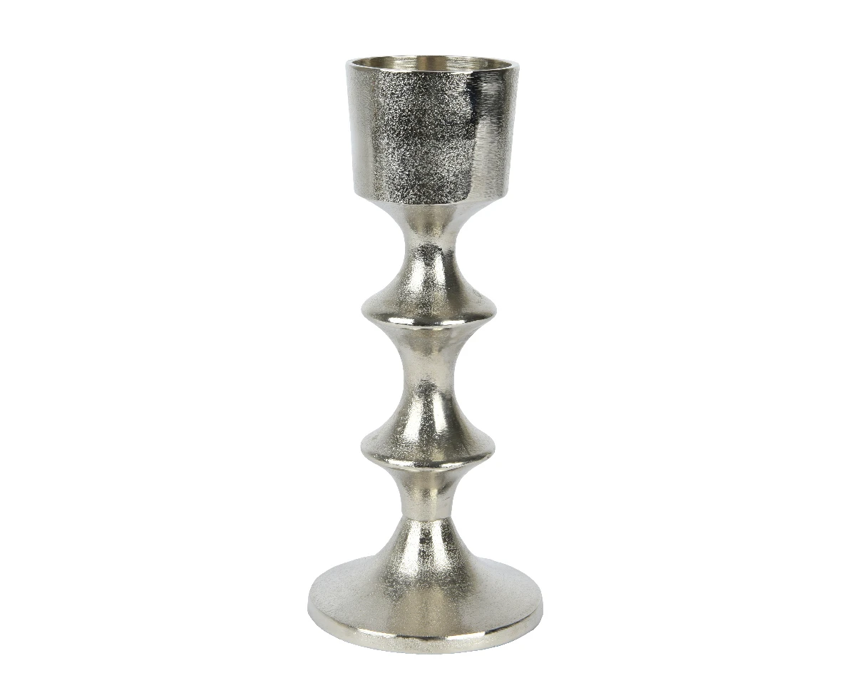 SILVER ALUMINIUM CANDLEHOLDER