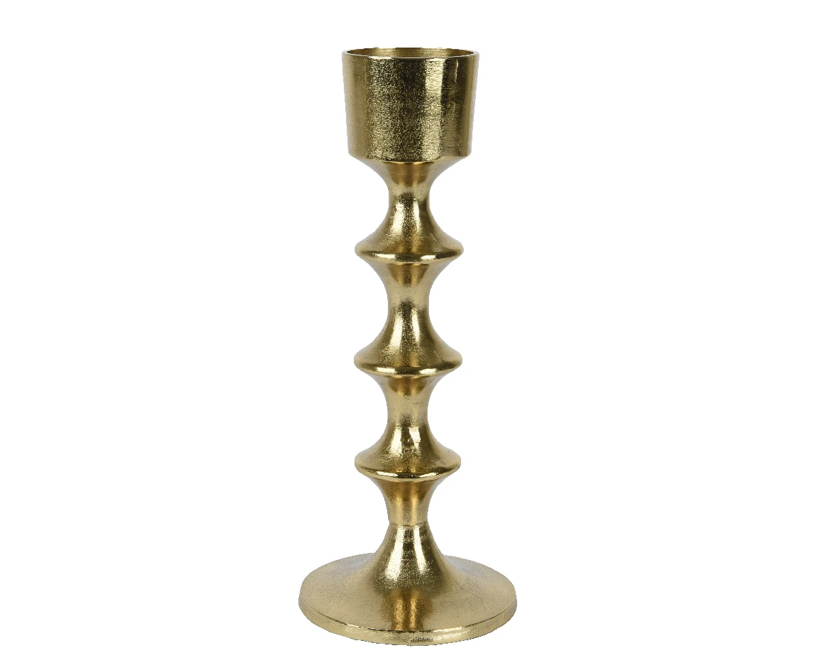 GOLD L ALUMINIUM CANDLEHOLDER