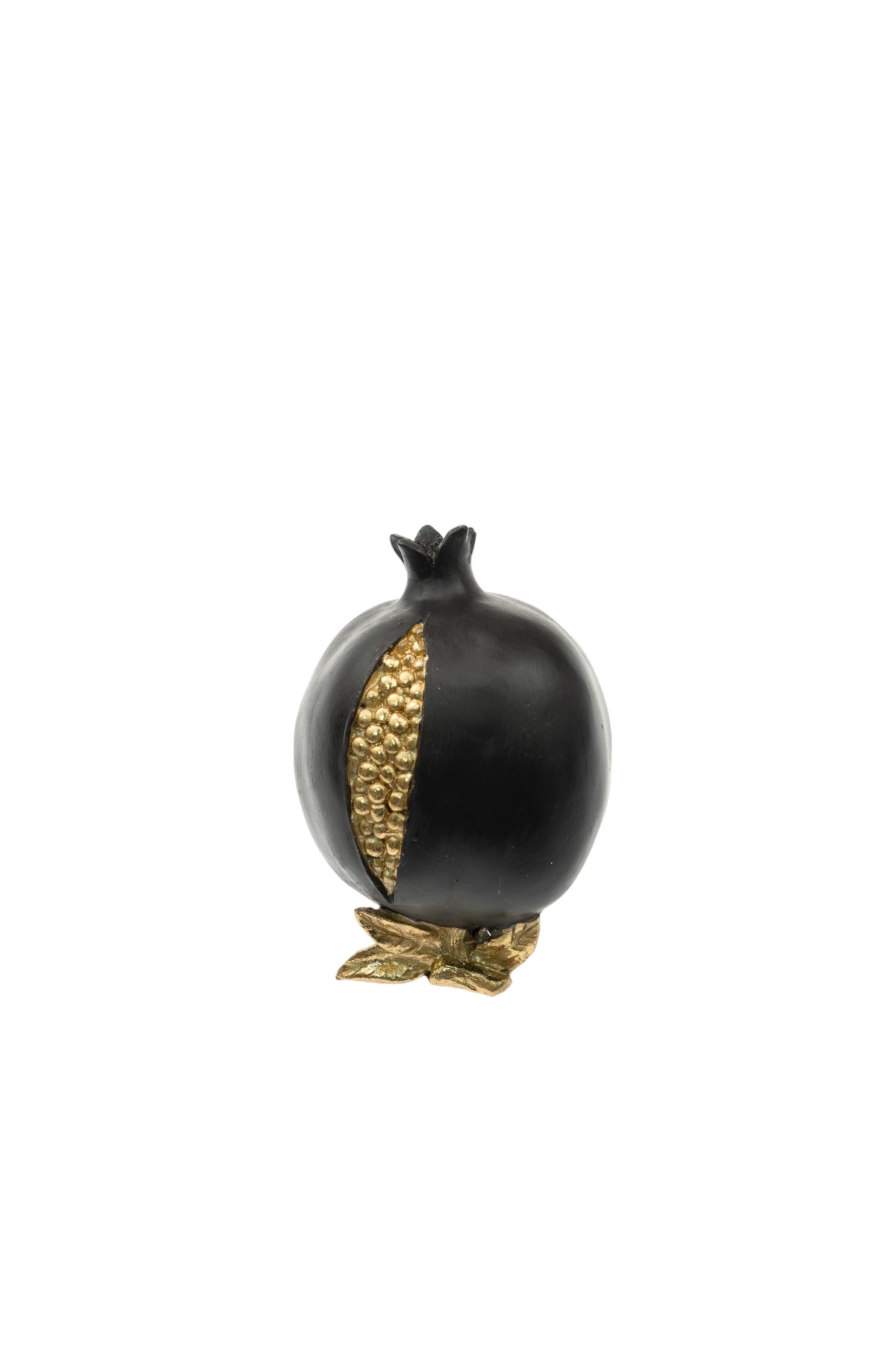 POLYRESIN POMEGRANATE BLACK-GOLD SMALL