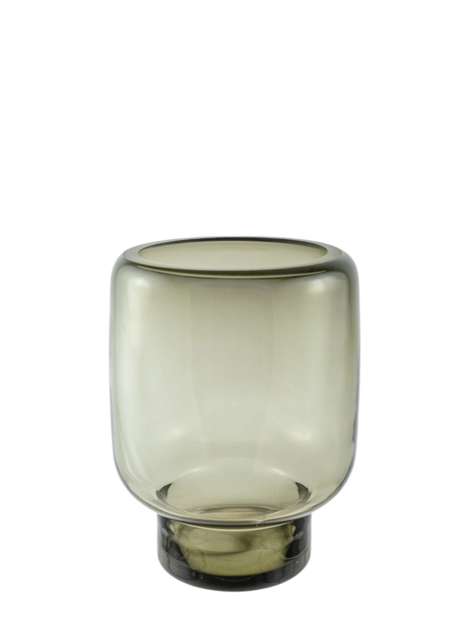 LARGE BLOWN GLASS VASE SOLID GREY COLOR