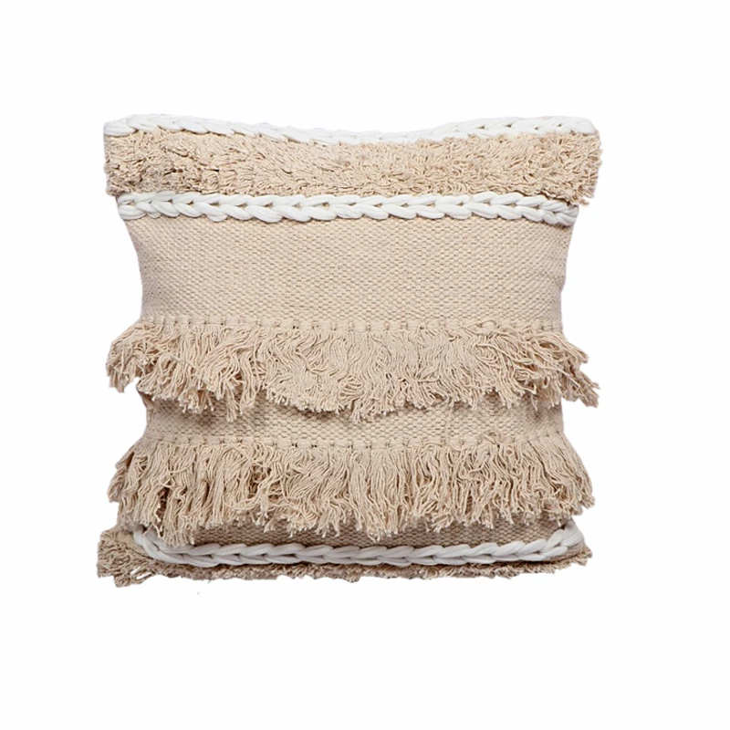 BOHO LARGE BROWN CUSHION COTTON