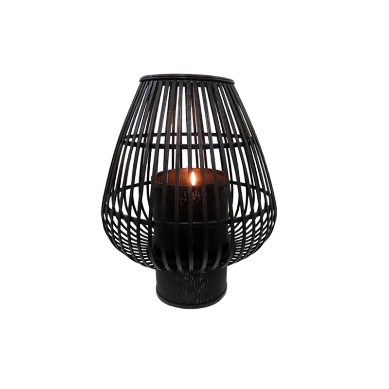 SMALL BAMBOO BLACK LANTERN