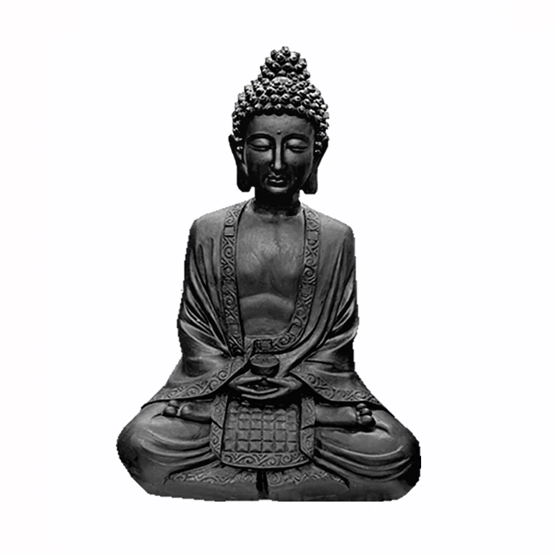 DECORATIVE RESIN BLACK BUDHA FIQURE