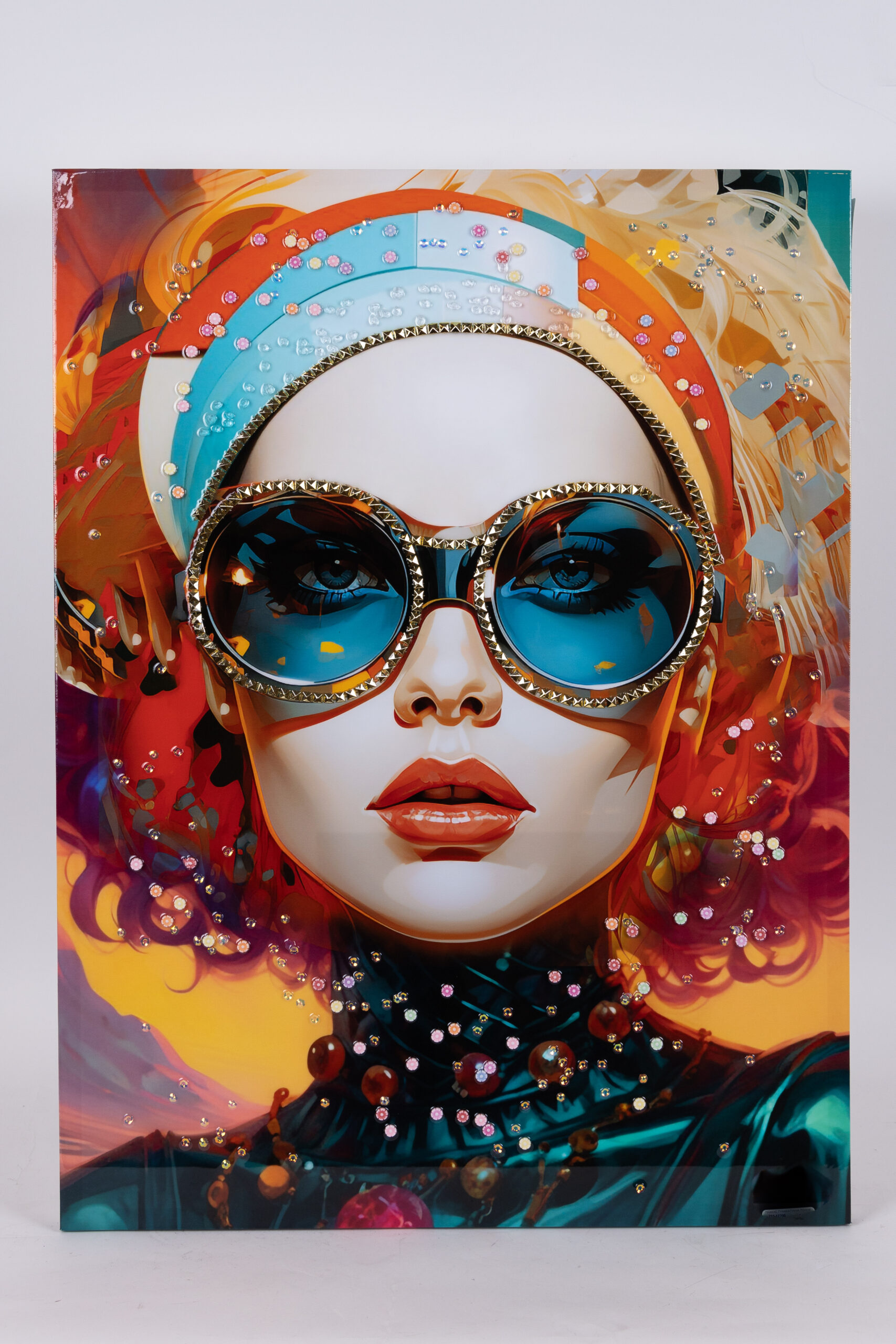 CANVAS FEMALE WITH GLASSES MULTICOLOR