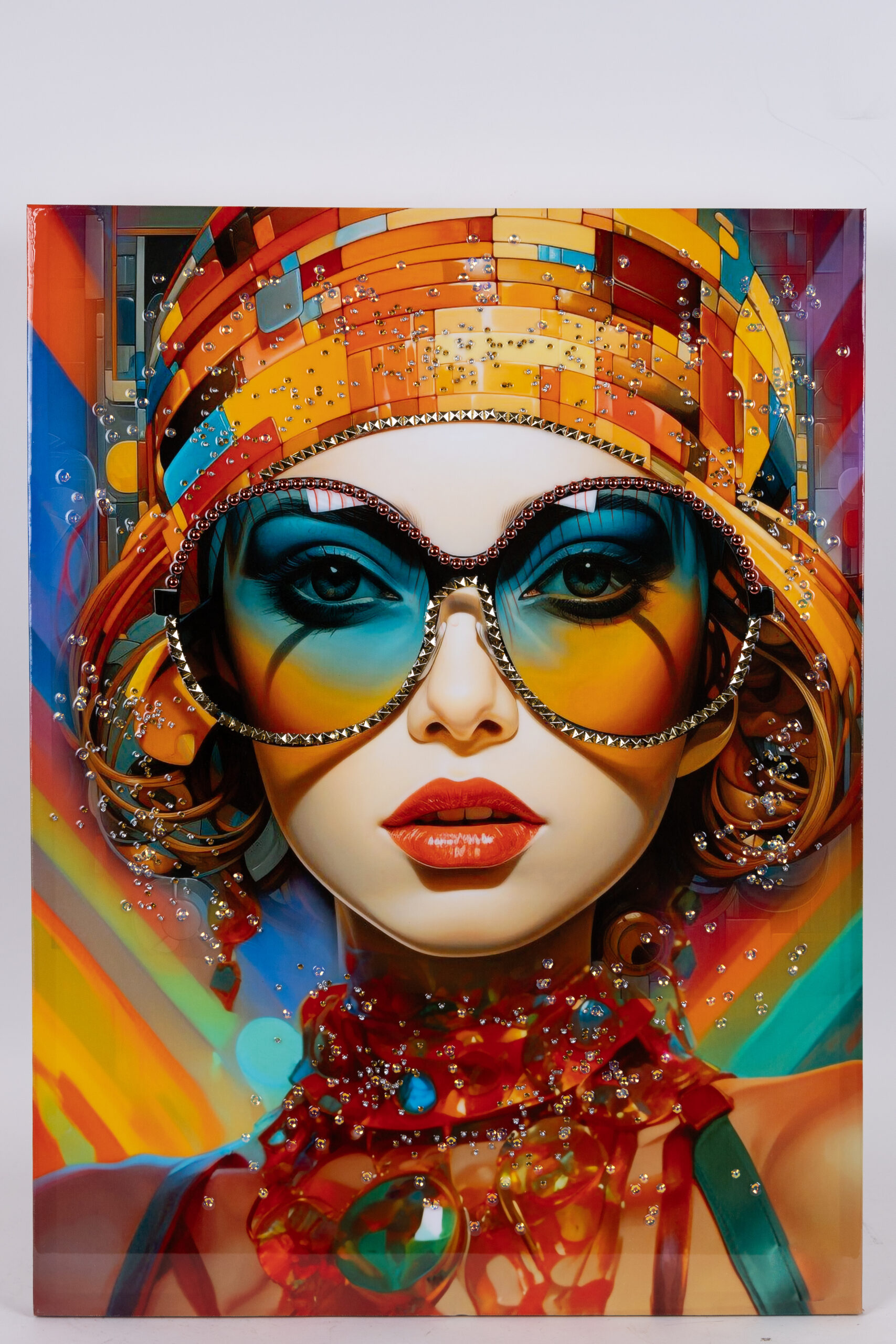 CANVAS FEMALE WITH GLASSES MULTICOLOR