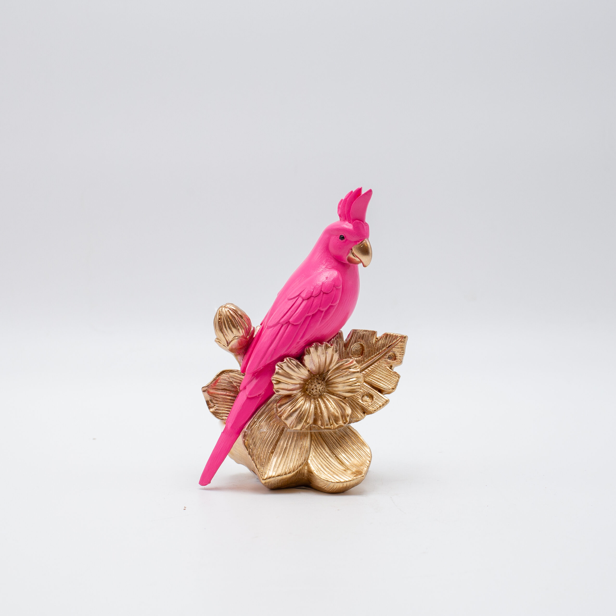 PINK PARROT ON GOLD BRANCH