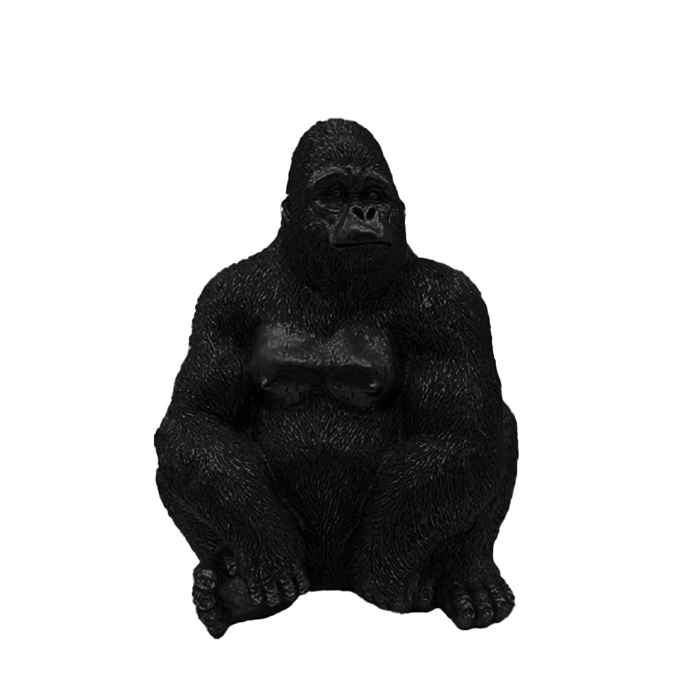 BERINGEI DECORATION GORILLA RESIN BLACK MATTE