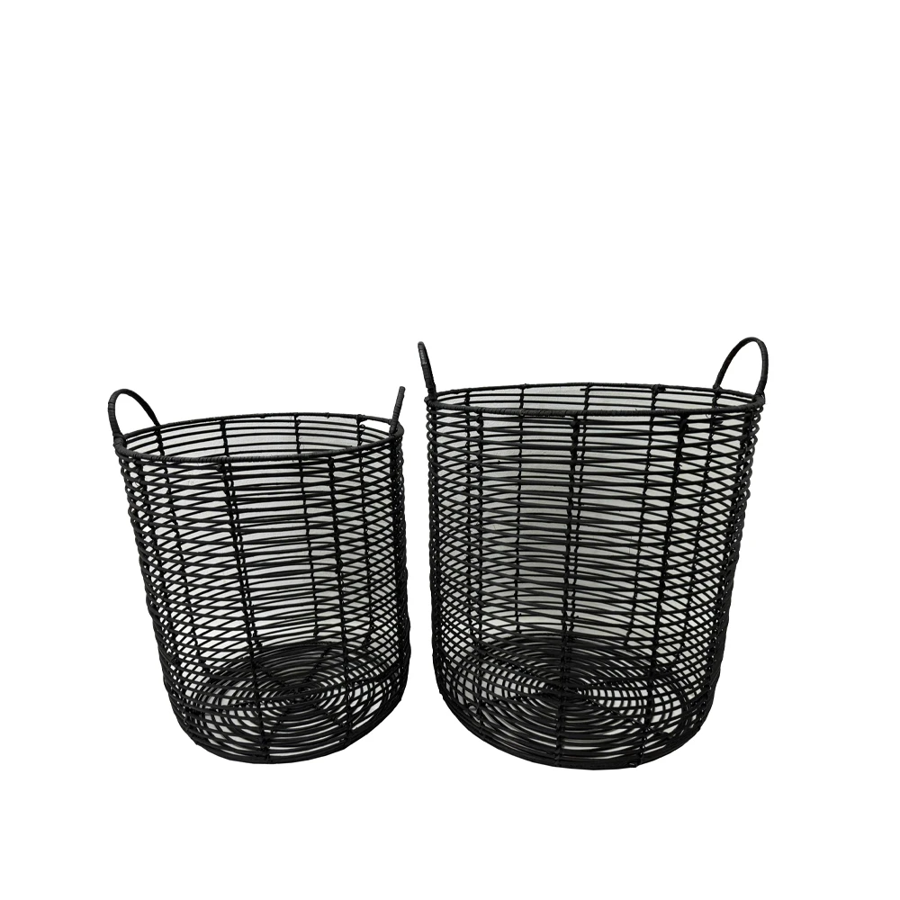 ONYX LARGE BASKET RATTAN NATURAL BLACK