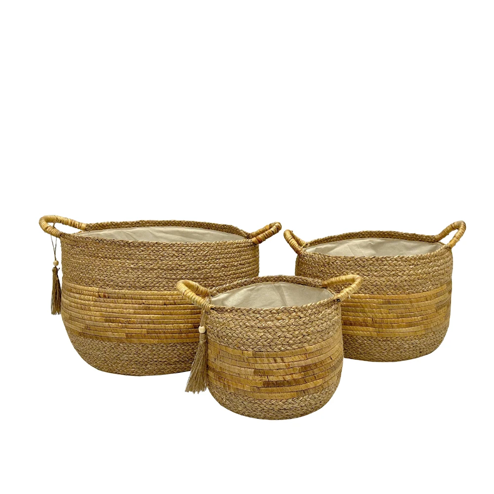 STRAWSY LARGE/MEDIUM/SMALL BASKET HYACINTH NATURAL BEIGE