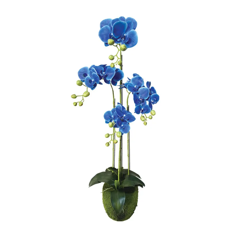 ARTIFICIAL BLUE ORCHID FLOWER PLANT REAL TOUCH