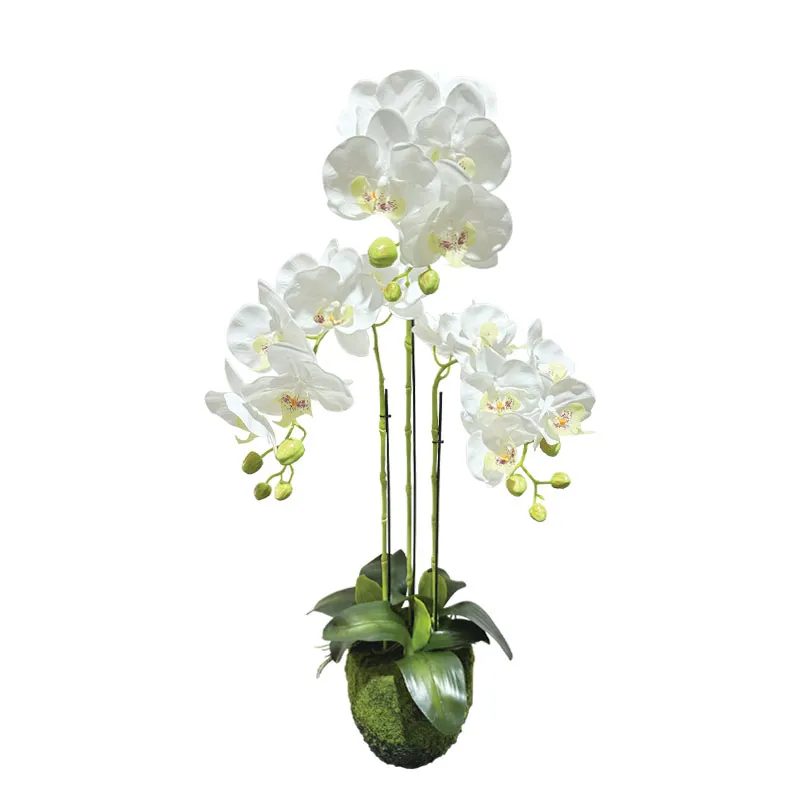 ARTIFICIAL WHITE ORCHID FLOWER PLANT REAL TOUCH