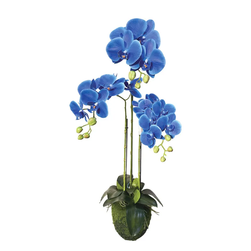 ARTIFICIAL BLUE ORCHID FLOWER PLANT REAL TOUCH