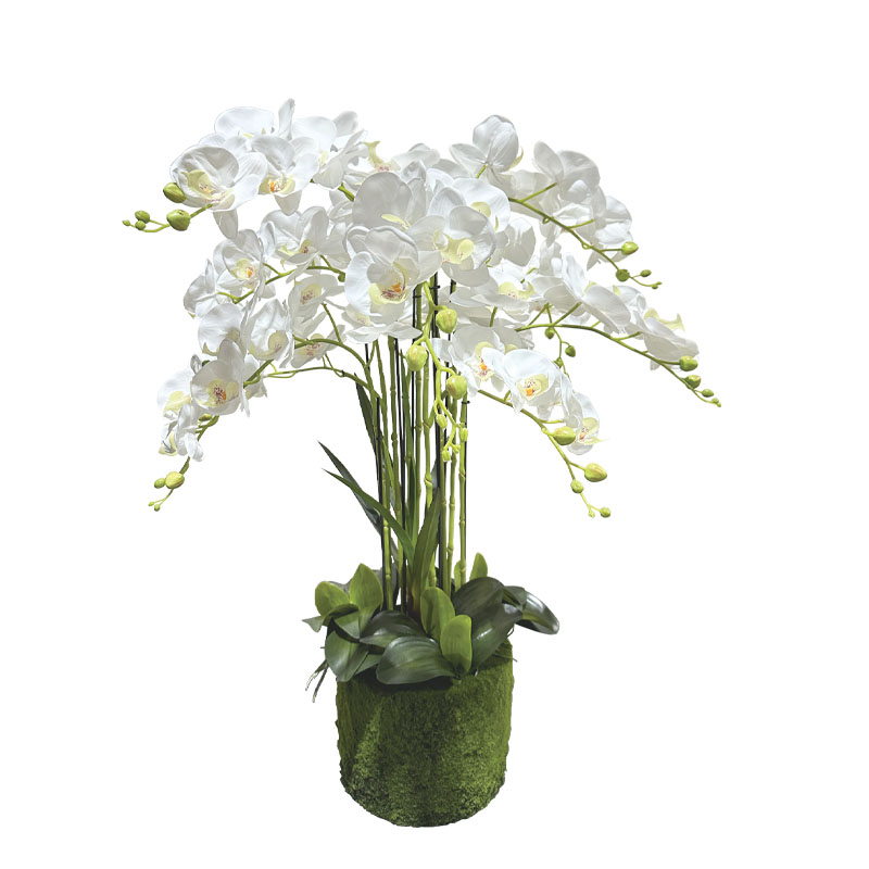 ARTIFICIAL WHITE ORCHID FLOWER PLANT REAL TOUCH