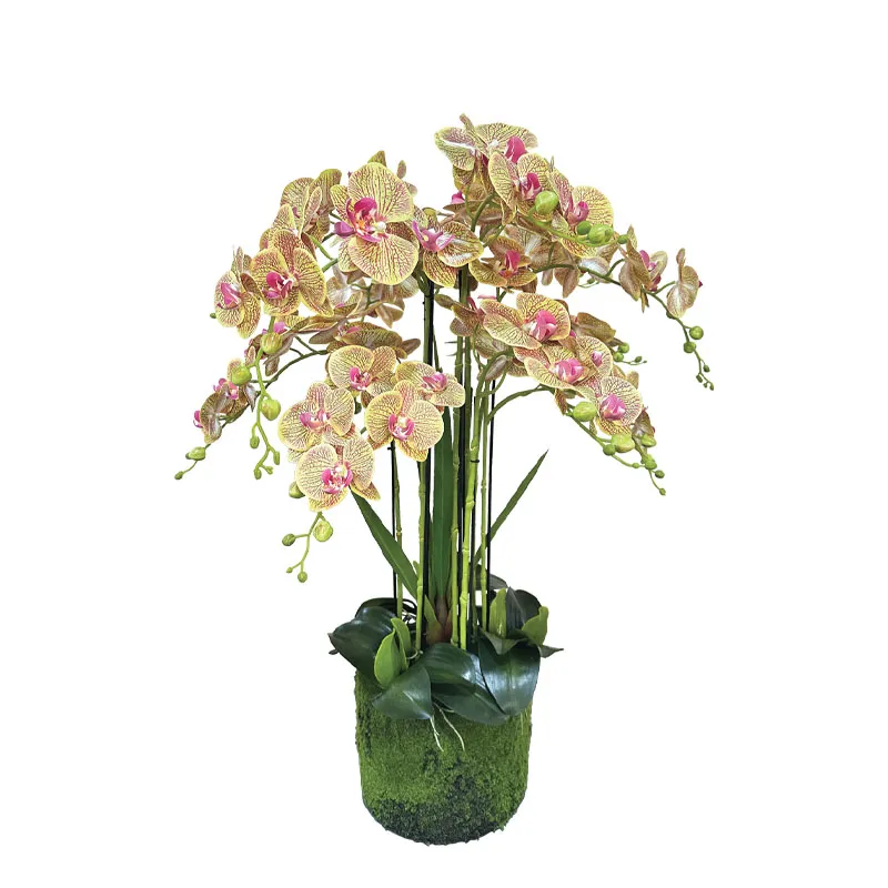 ARTIFICIAL PINK STRIPE ORCHID FLOWER PLANT REAL TOUCH