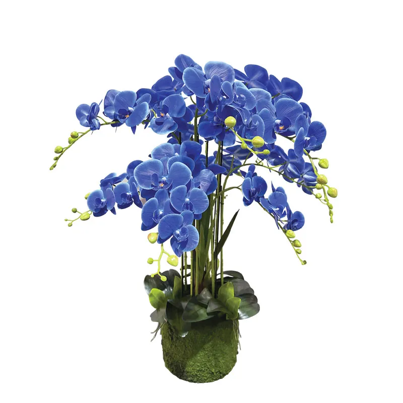 ARTIFICIAL BLUE ORCHID FLOWER PLANT REAL TOUCH