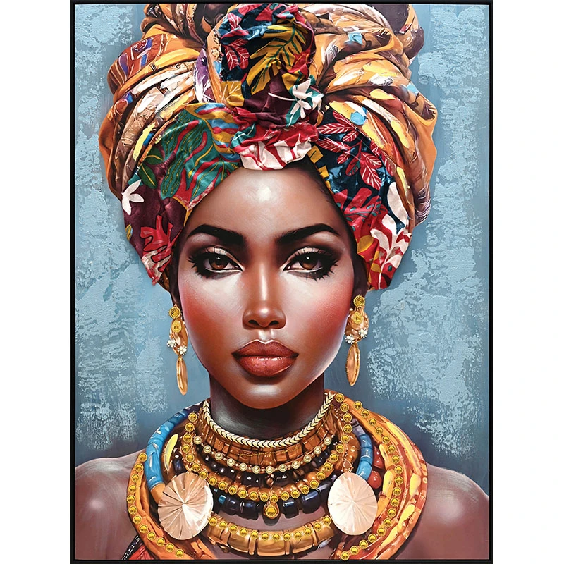 BOHO WOMAN CANVAS PAINTING WITH 3D