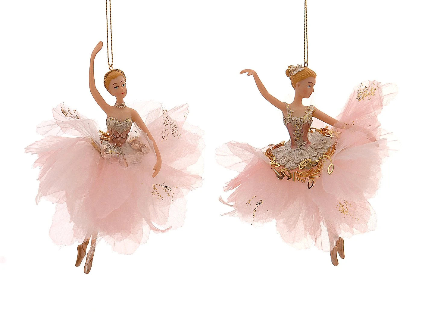 PINK GOLD BALLERINA ORNAMENT WITH LV AND KEY /HANDS UP