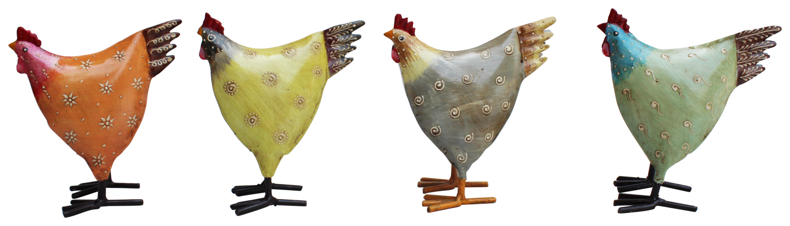 METAL CHICKEN KANU ORANGE/YELLOW/GREY/GREEN SMALL/LARGE