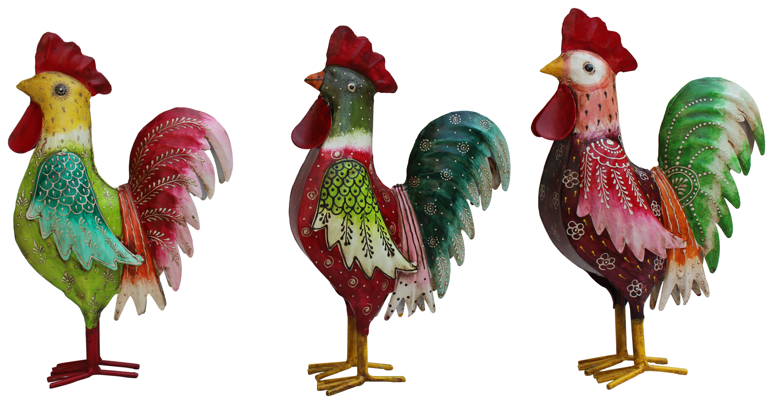 METAL HEN KANU YELLOW-GREEN/GREEN-RED/PINK-BURGUNDY