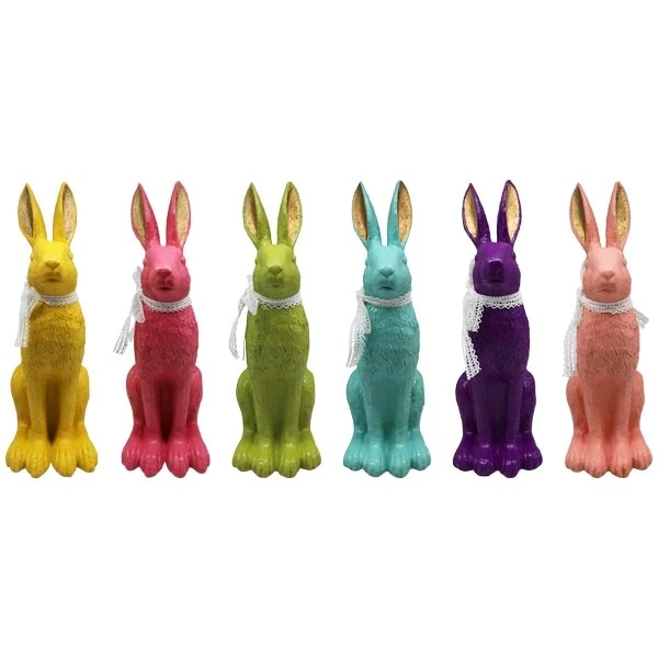 RESIN HARE SPRINGIVORY YELLOW/FUCHSIA/GREEN/BLUE/PURPLE/SOFT PINK