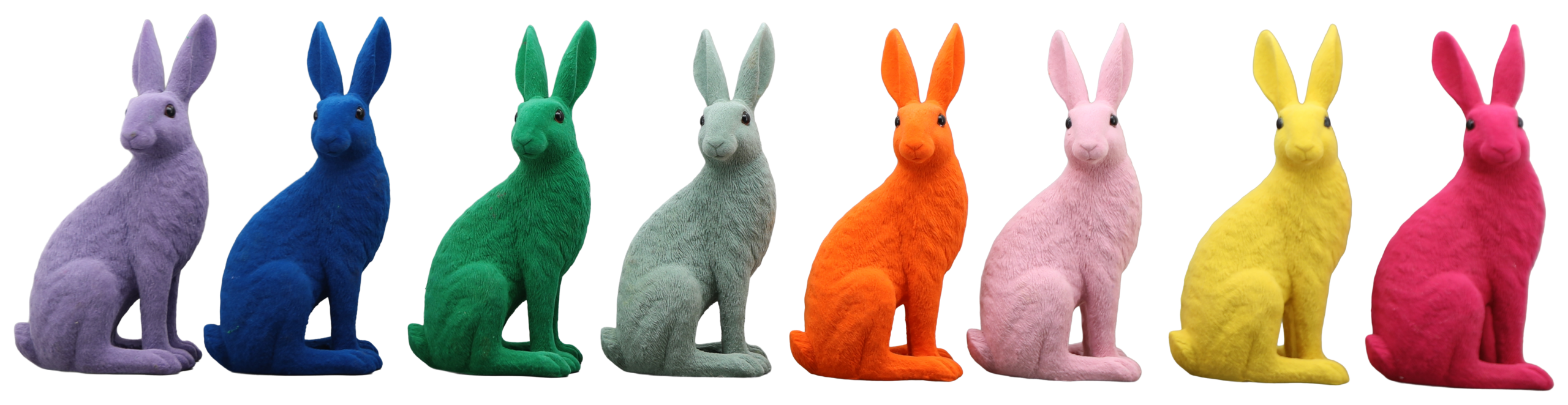 SMALL/LARGE PURPLE/BLUE/GREEN/GREY/ORANGE/PINK/YELLOW/FUCHSIA RABBIT FIGURINE