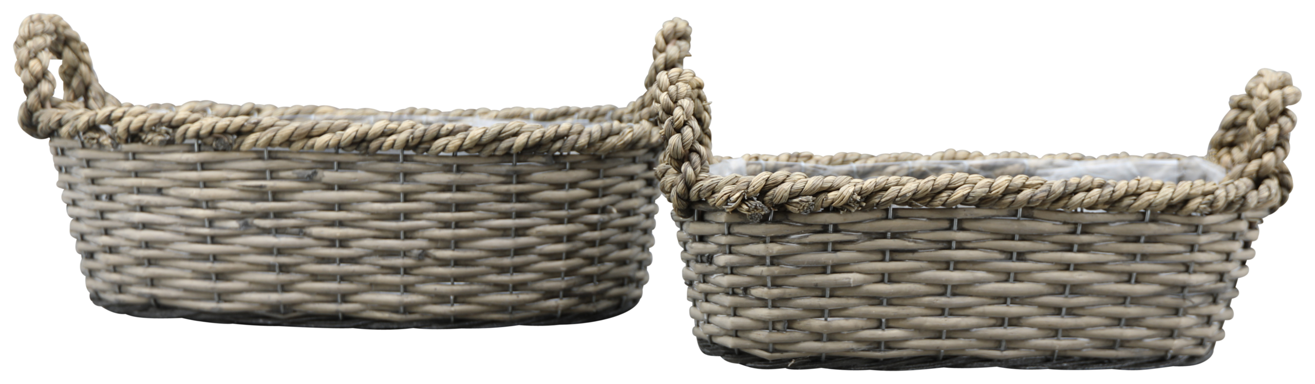 BROWN SMALL/LARGE PLANT BASKET RATTAN