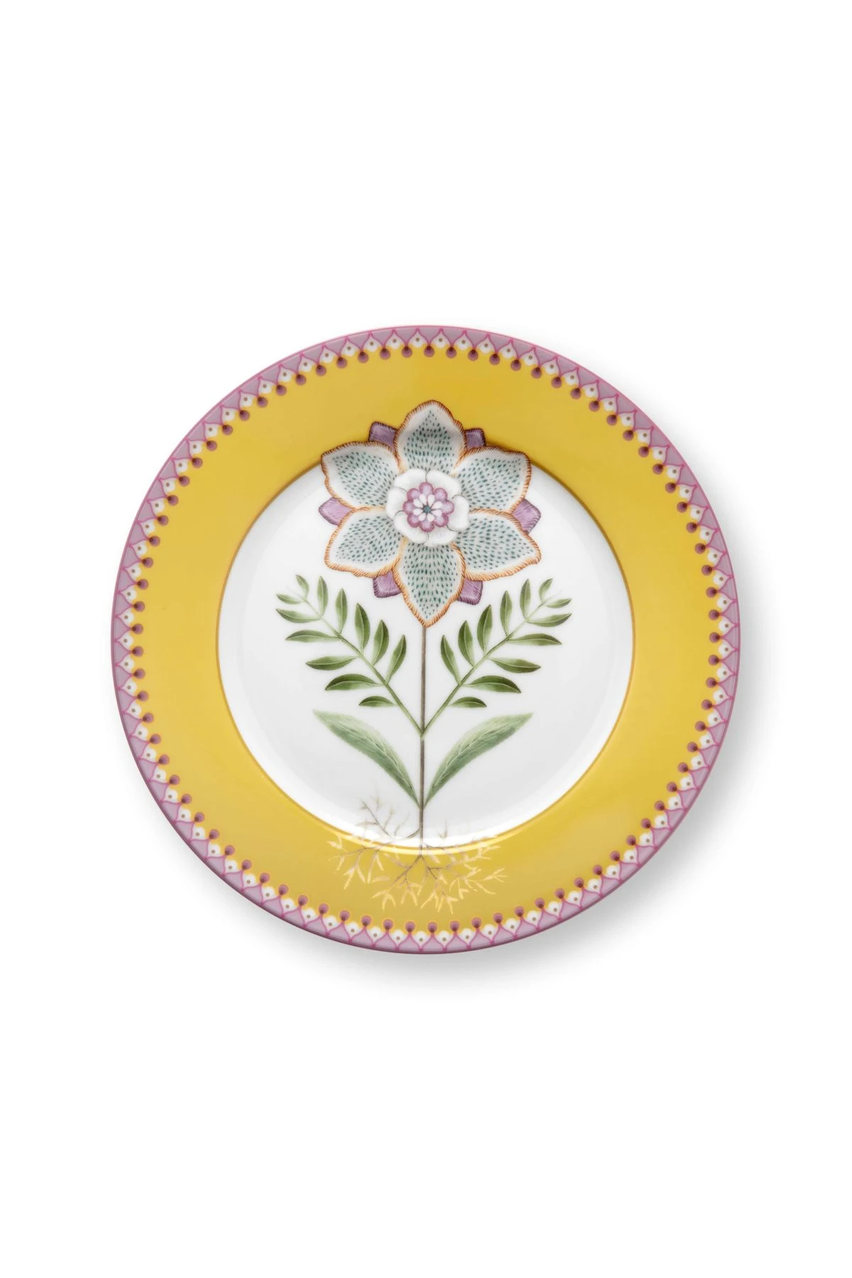 LILY&LOTUS COLLECTION YELLOW PORCELAIN PLATE