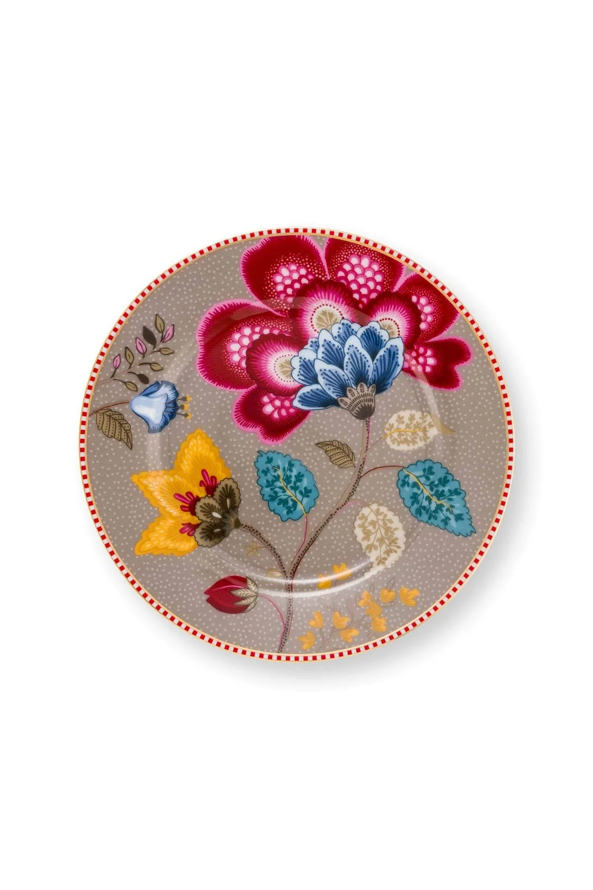 BLOOMING TALES COLLECTION KHAKI-BLUE PORCELAIN PLATE