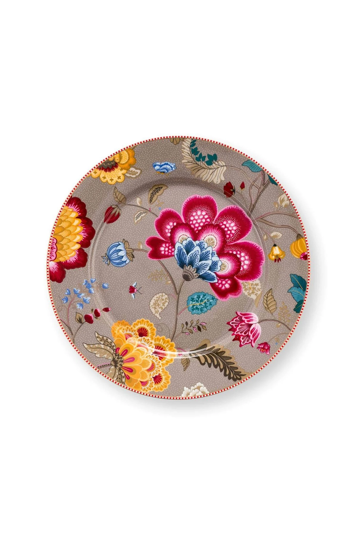 BLOOMING TALES COLLECTION KHAKI-BLUE PORCELAIN PLATE