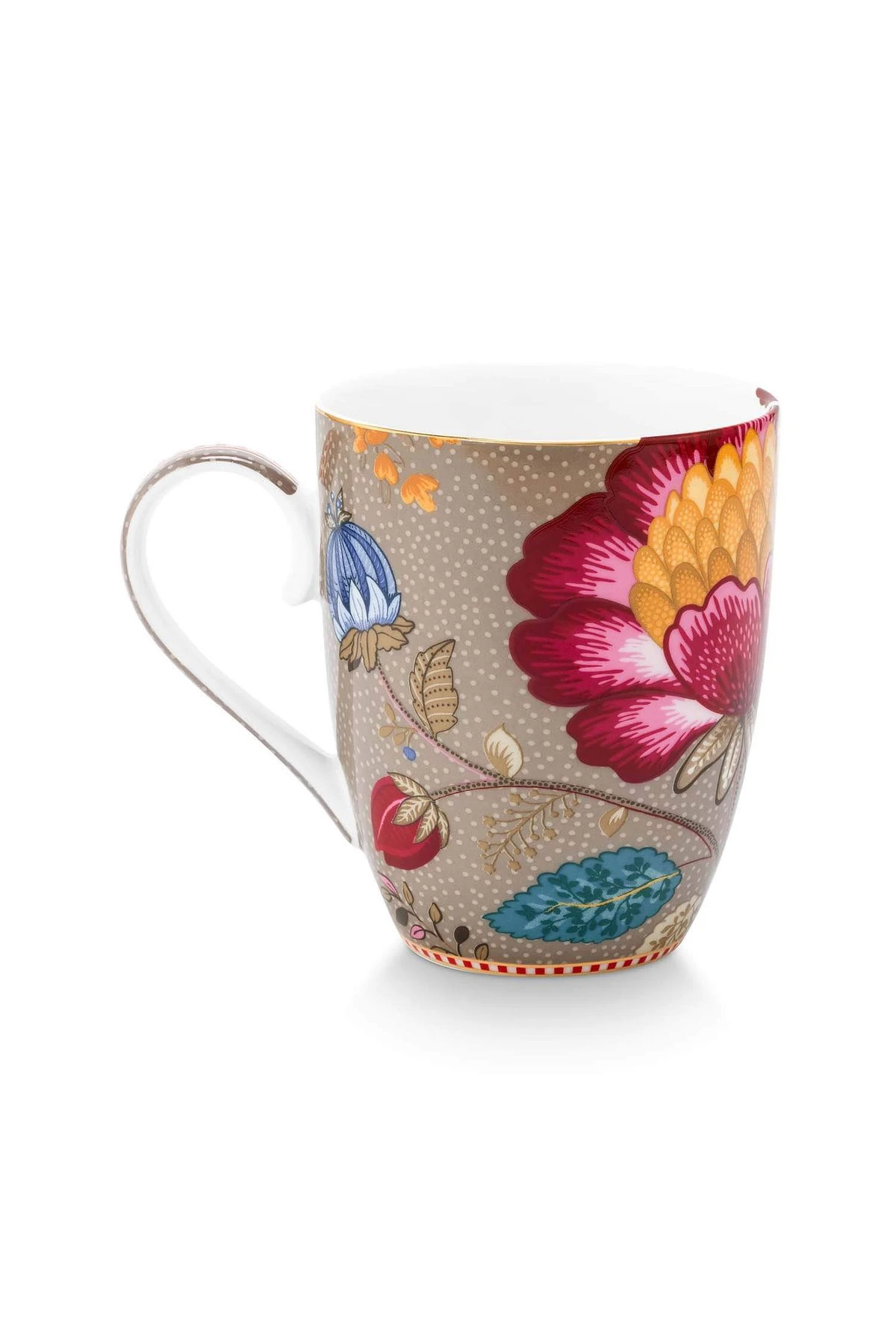 BLOOMING TALES COLLECTION KHAKI-BLUE PORCELAIN MUG LARGE