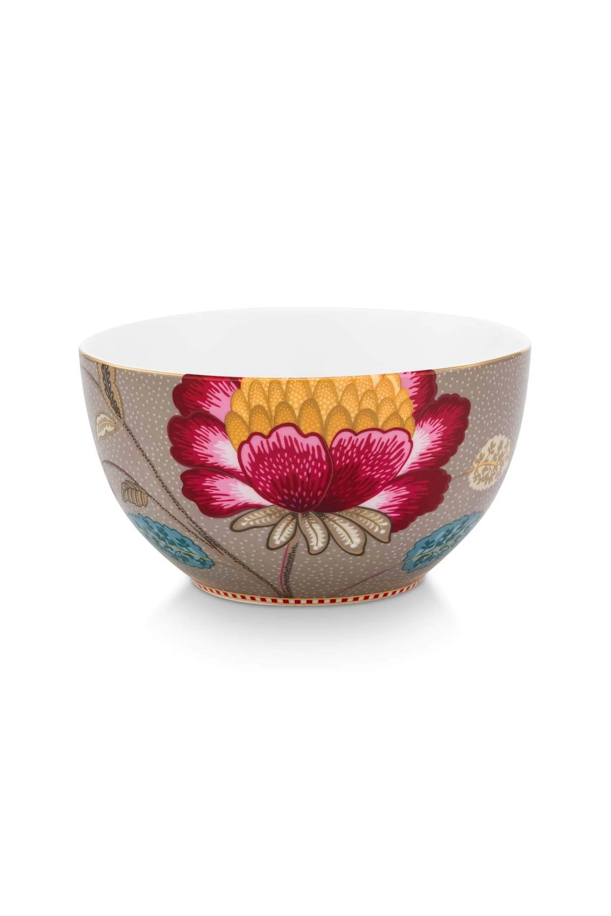 BLOOMING TALES COLLECTION KHAKI-BLUE PORCELAIN BOWL