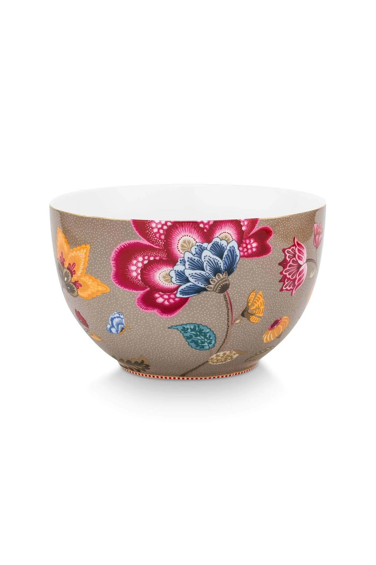 BLOOMING TALES COLLECTION KHAKI-BLUE PORCELAIN BOWL