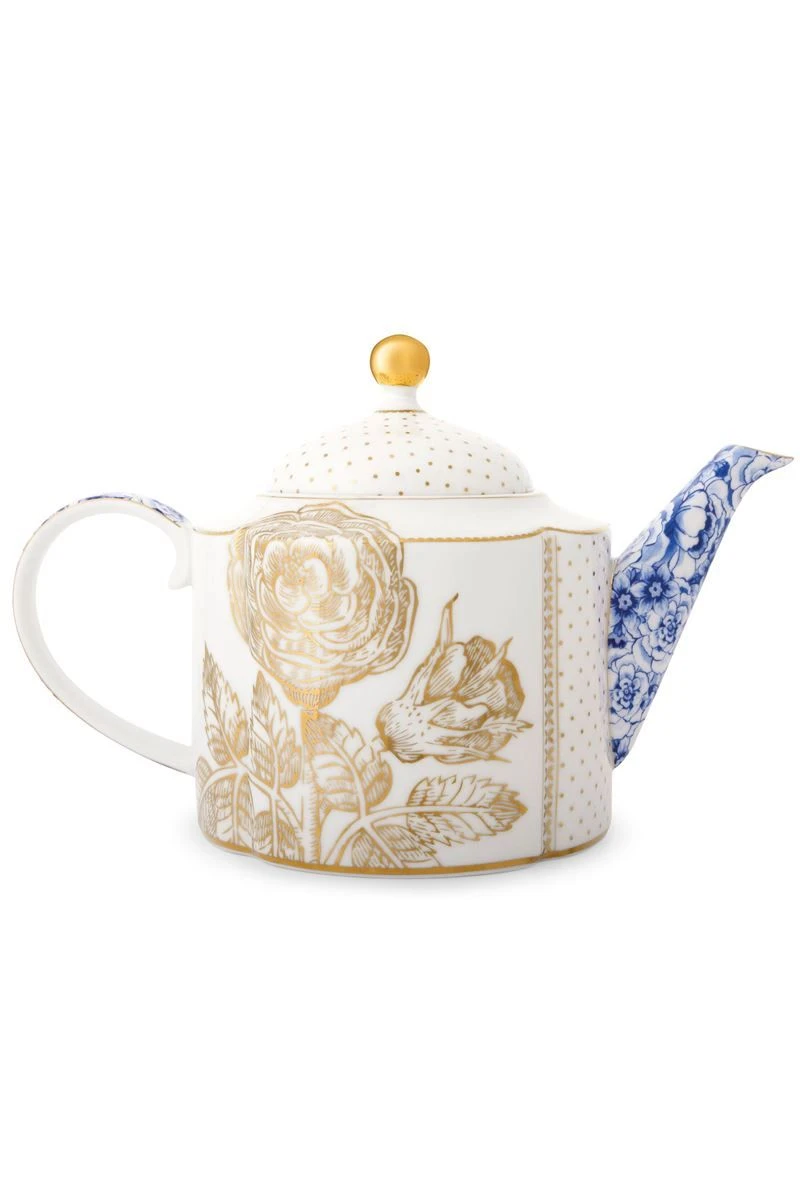 ROYAL WHITE COLLECTION PORCELAIN TEAPOT LARGE
