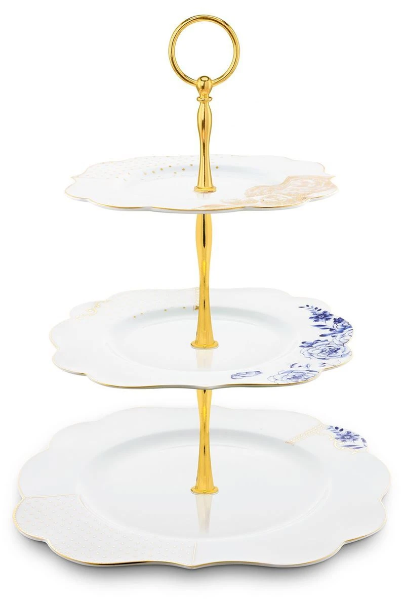 ROYAL WHITE COLLECTION PORCELAIN 3 LAYER CAKE STAND