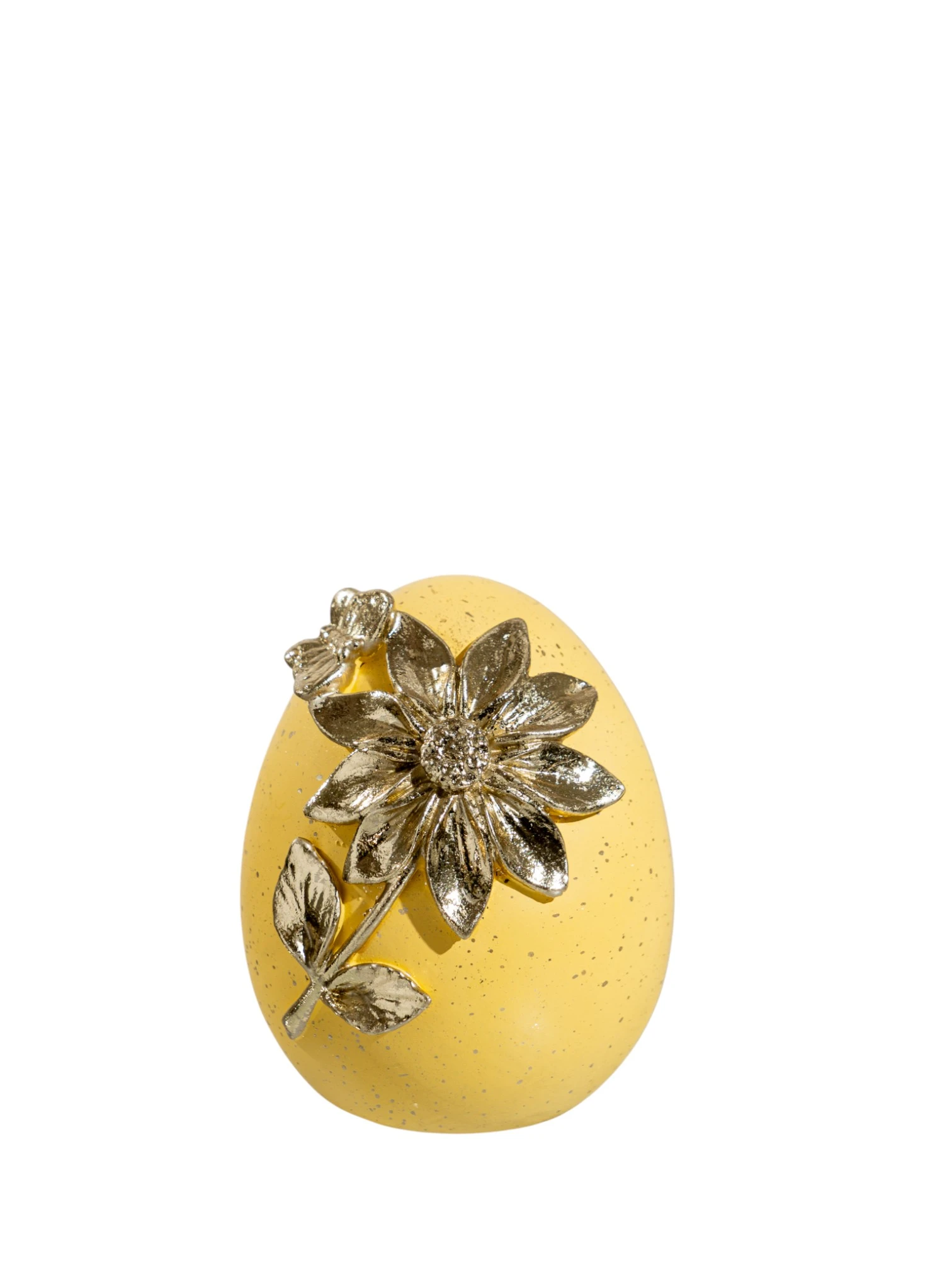 SMALL EGG YELLOW WITH GOLD FLOWER