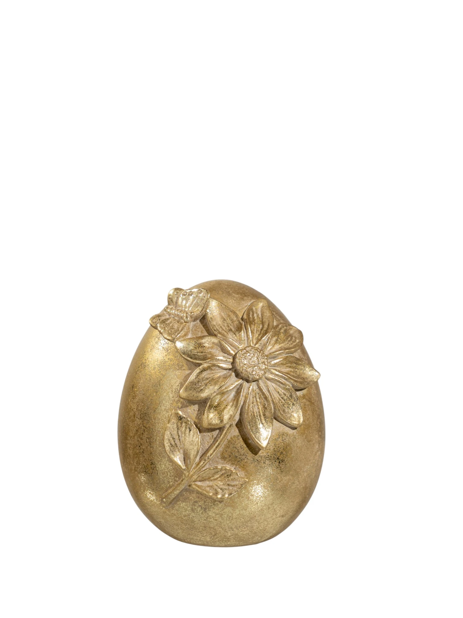 EGG GOLD ANTIQUE WITH GOLD ANTIQUE FLOWER