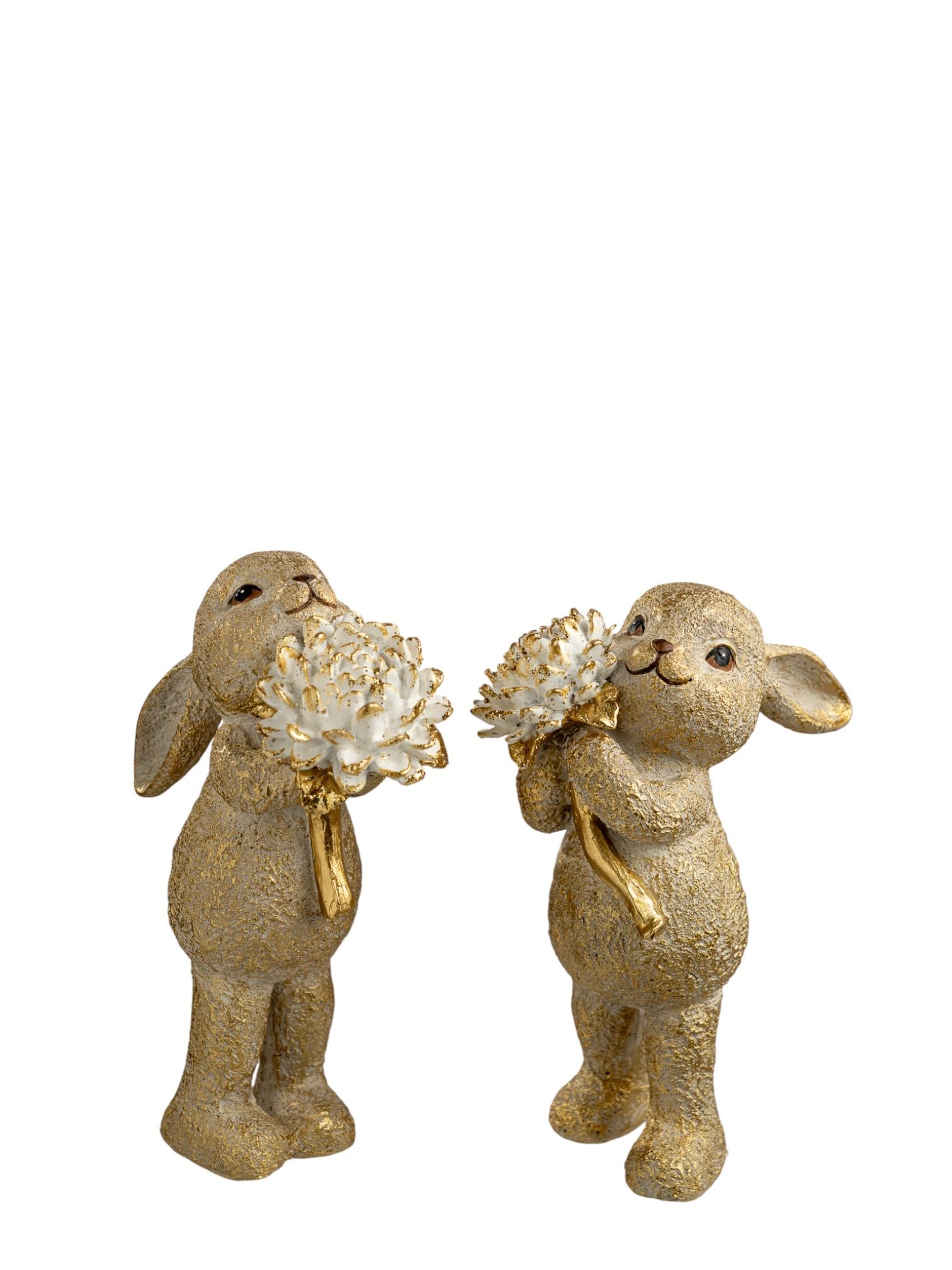 RUBBIT WITH EARS DOWN AND FLOWERS 1X2 SET