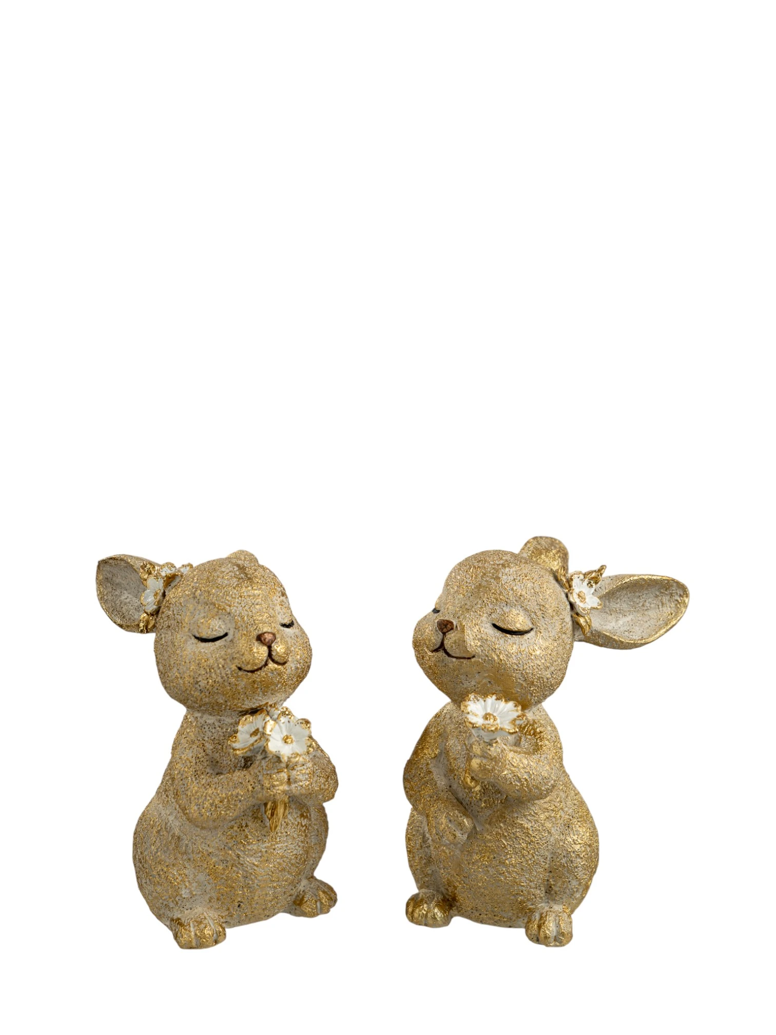 RUBBIT LOOKING LEFT/RIGHT WITH FLOWERS 1X2 SET