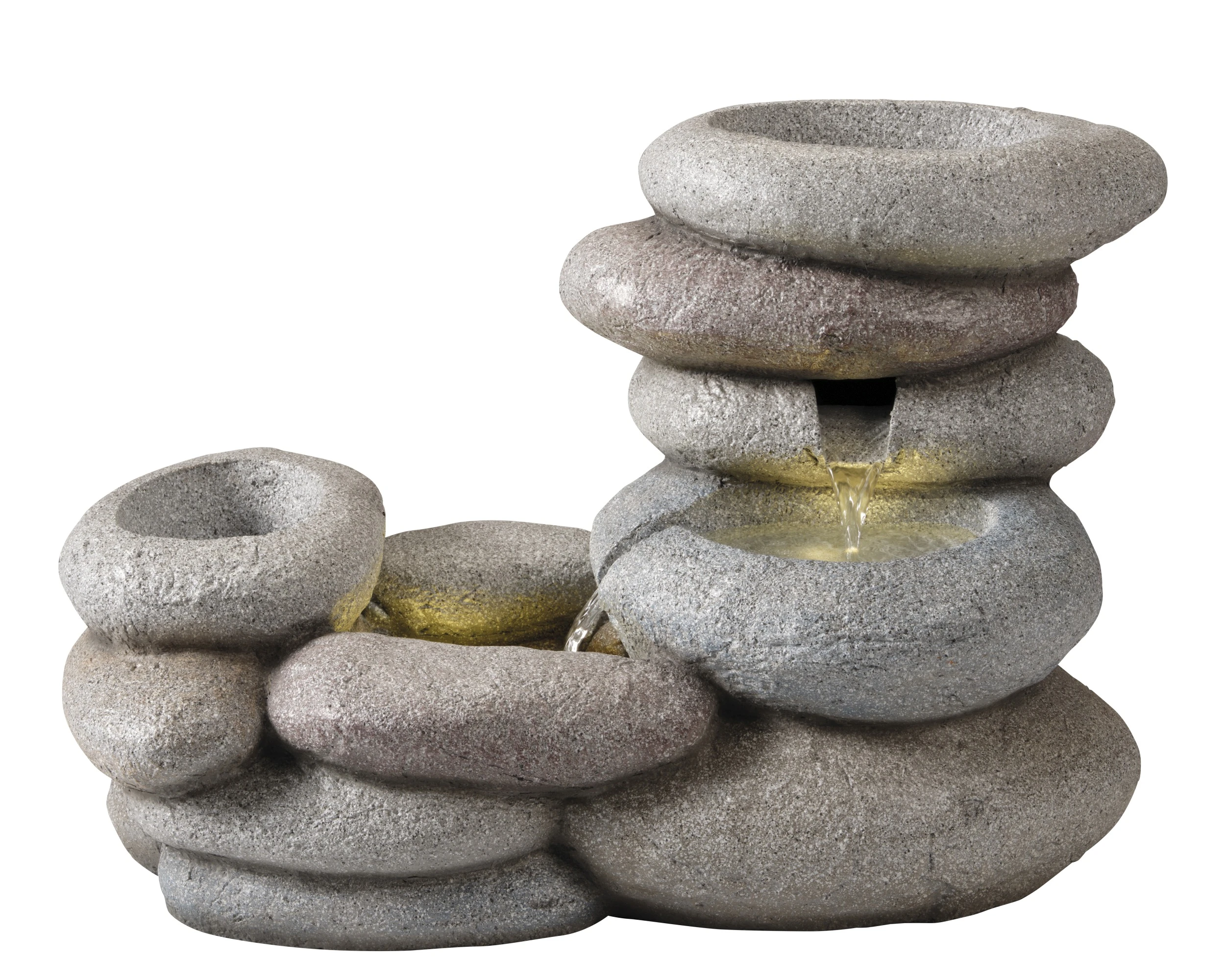 FOUNTAIN GB PEBBLE STONE POLYRESIN TRANSFORMER OUTDOOR NATURAL