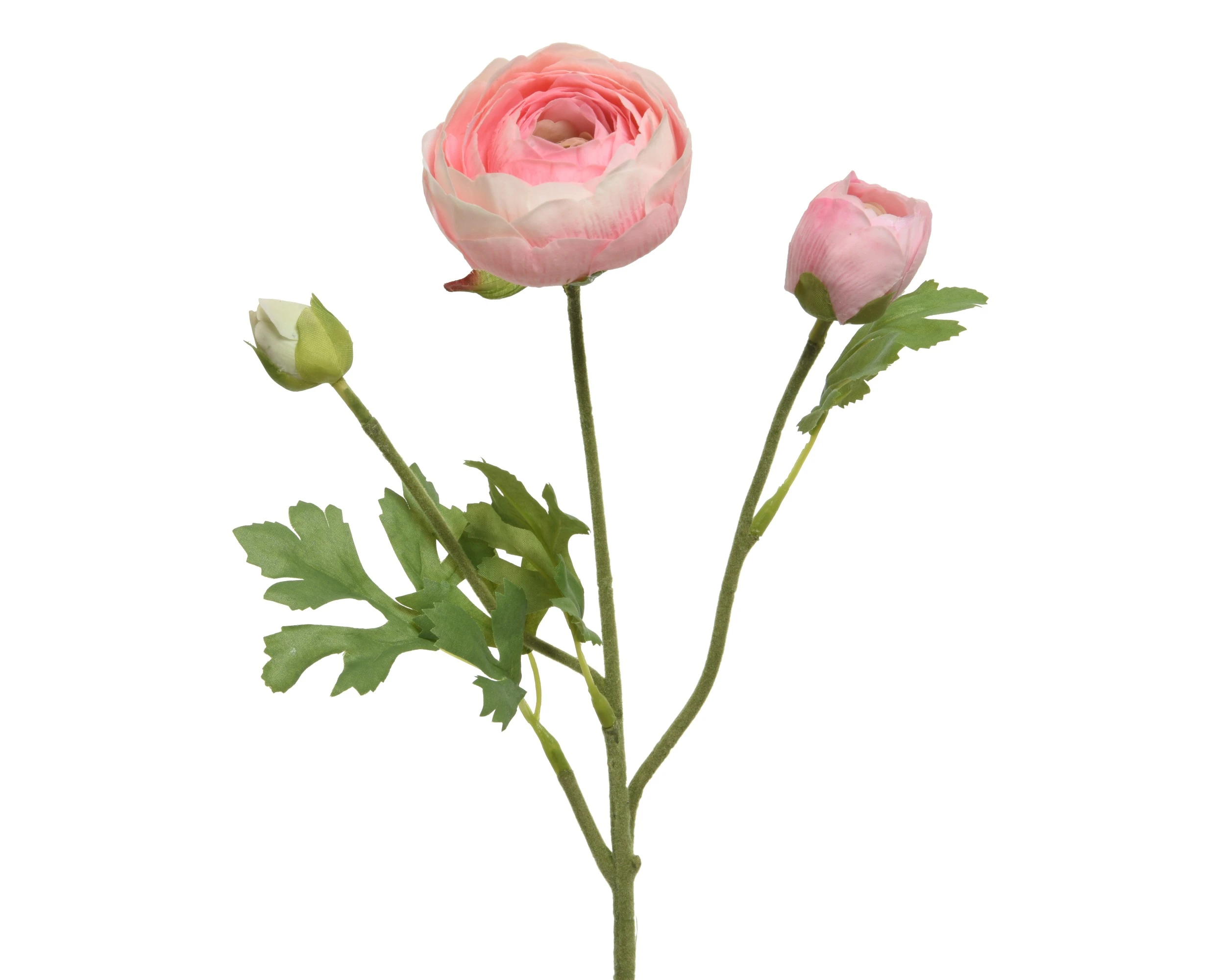 PINK RANUNCULUS ON STEM POLYESTER REAL TOUCH