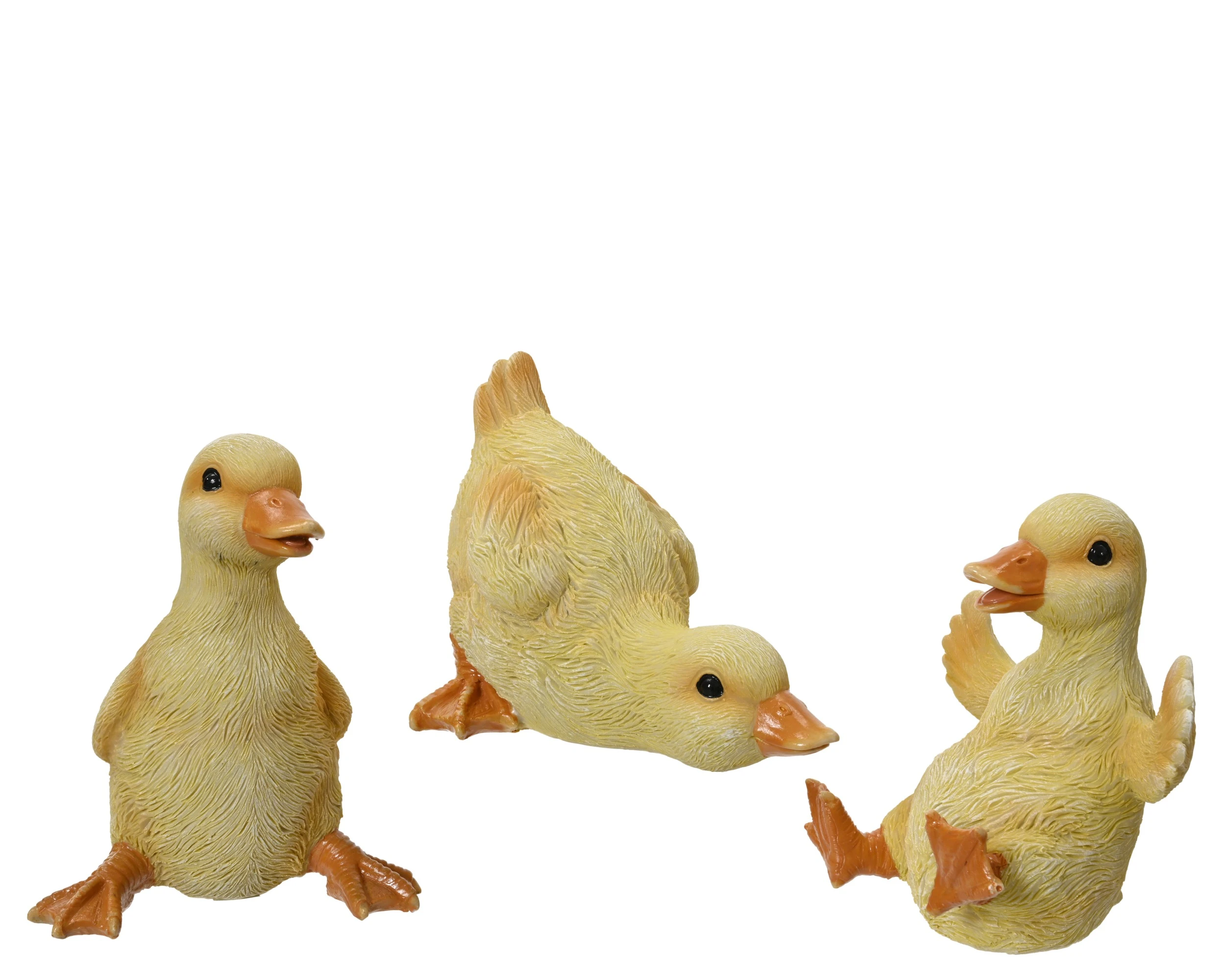 YELLOW DUCK STONE, RESIN HANDMADE  LAYING DOWN/STANDING/SITTING