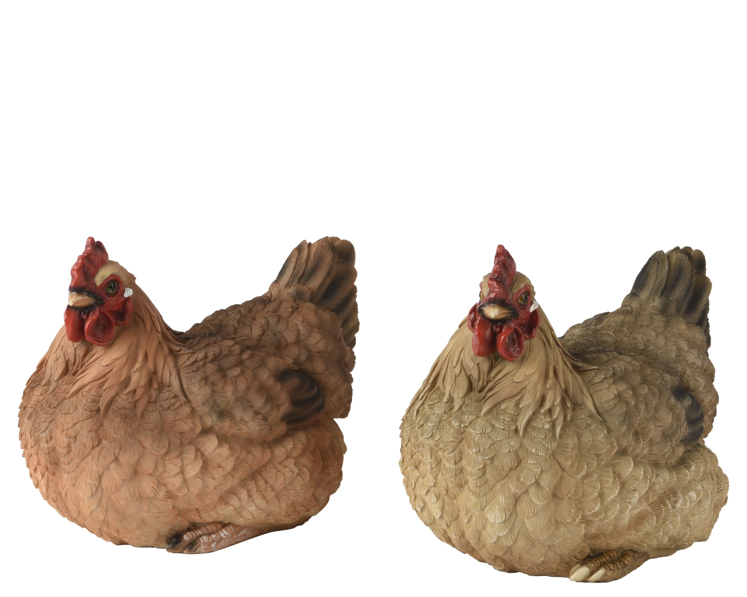 CHICKEN STONE, RESIN DARK BROWN/LIGHT BROWN HANDMADE