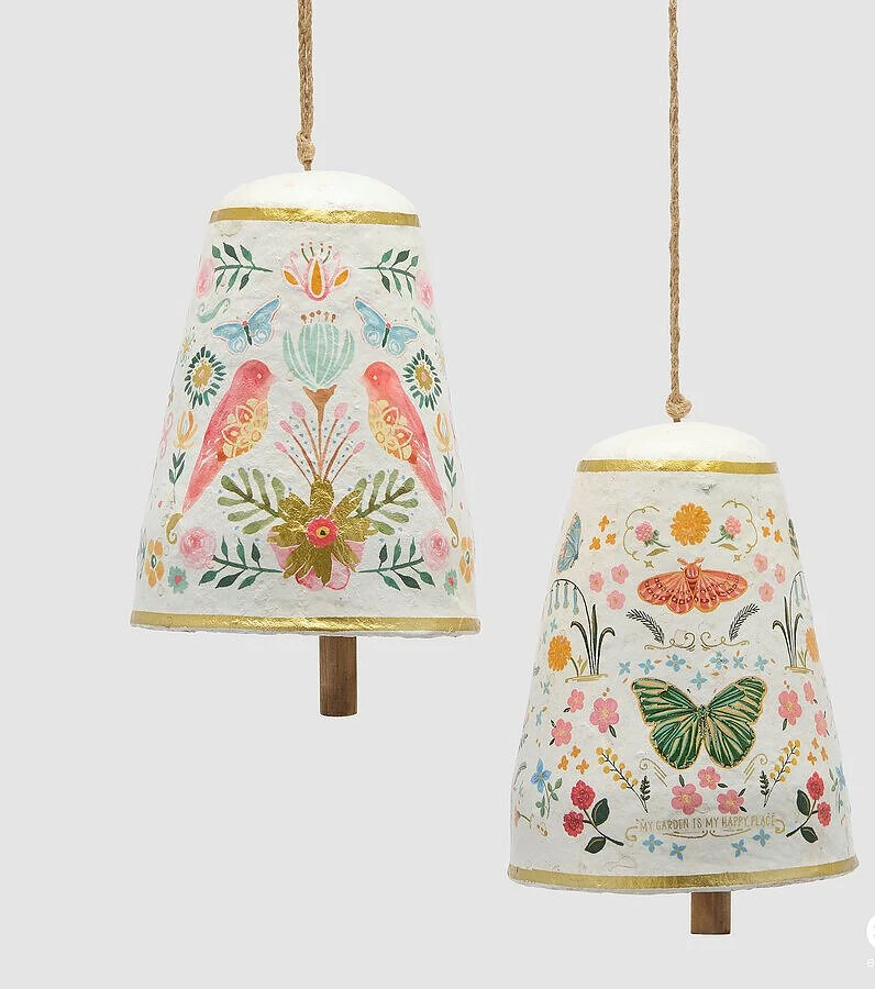 PULP HANGING BELL DECORATION BIRD/BUTTERFLY
