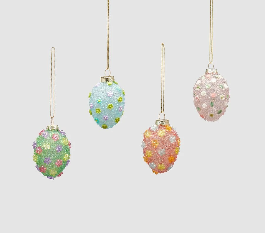 HANGING LARGE EGG FLOWER DECORATION