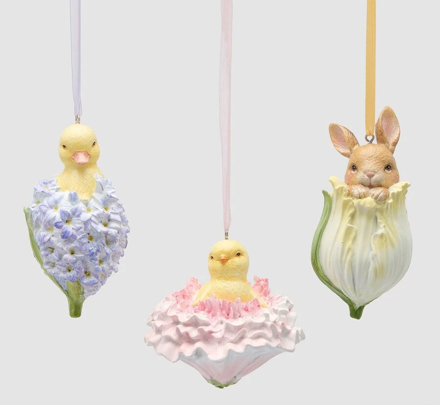 HANGING ANIMAL DECORATION LILAC/CREAMY/PINK