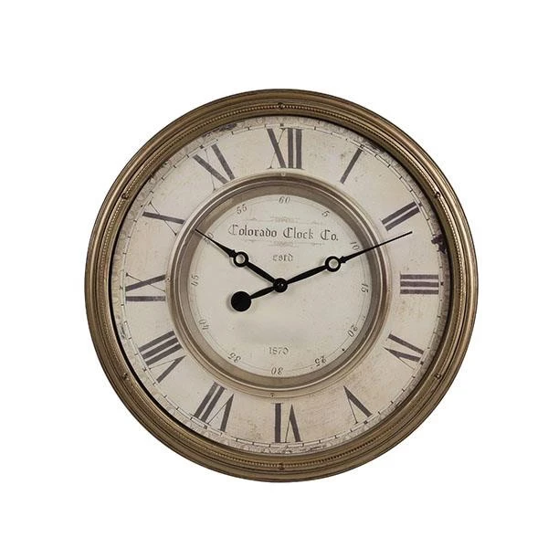 WALL CLOCK ANTIQUE GOLD - BEIGE