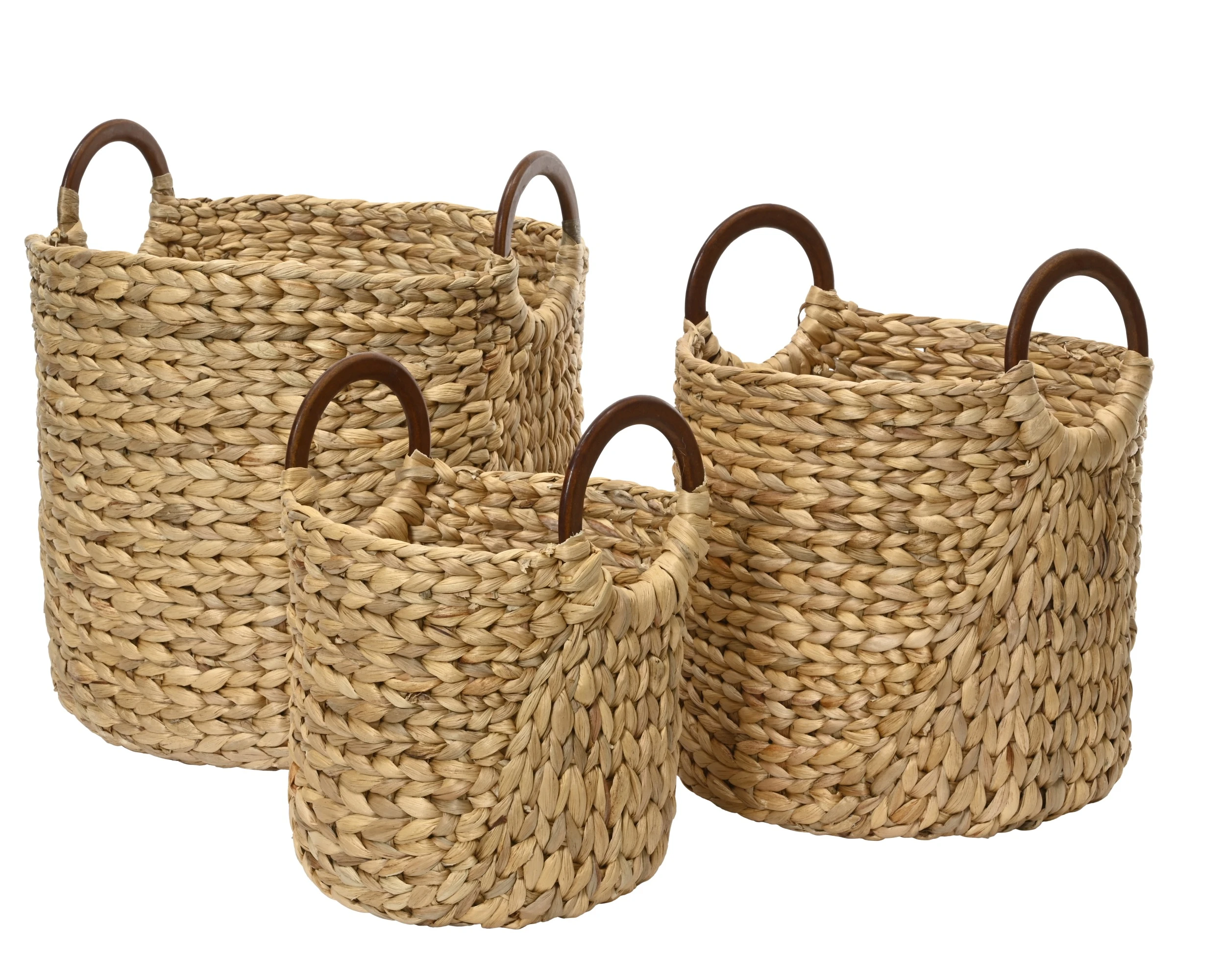 HANDMADE INDOOR BASKET NATURAL WATERHYACINT 100%