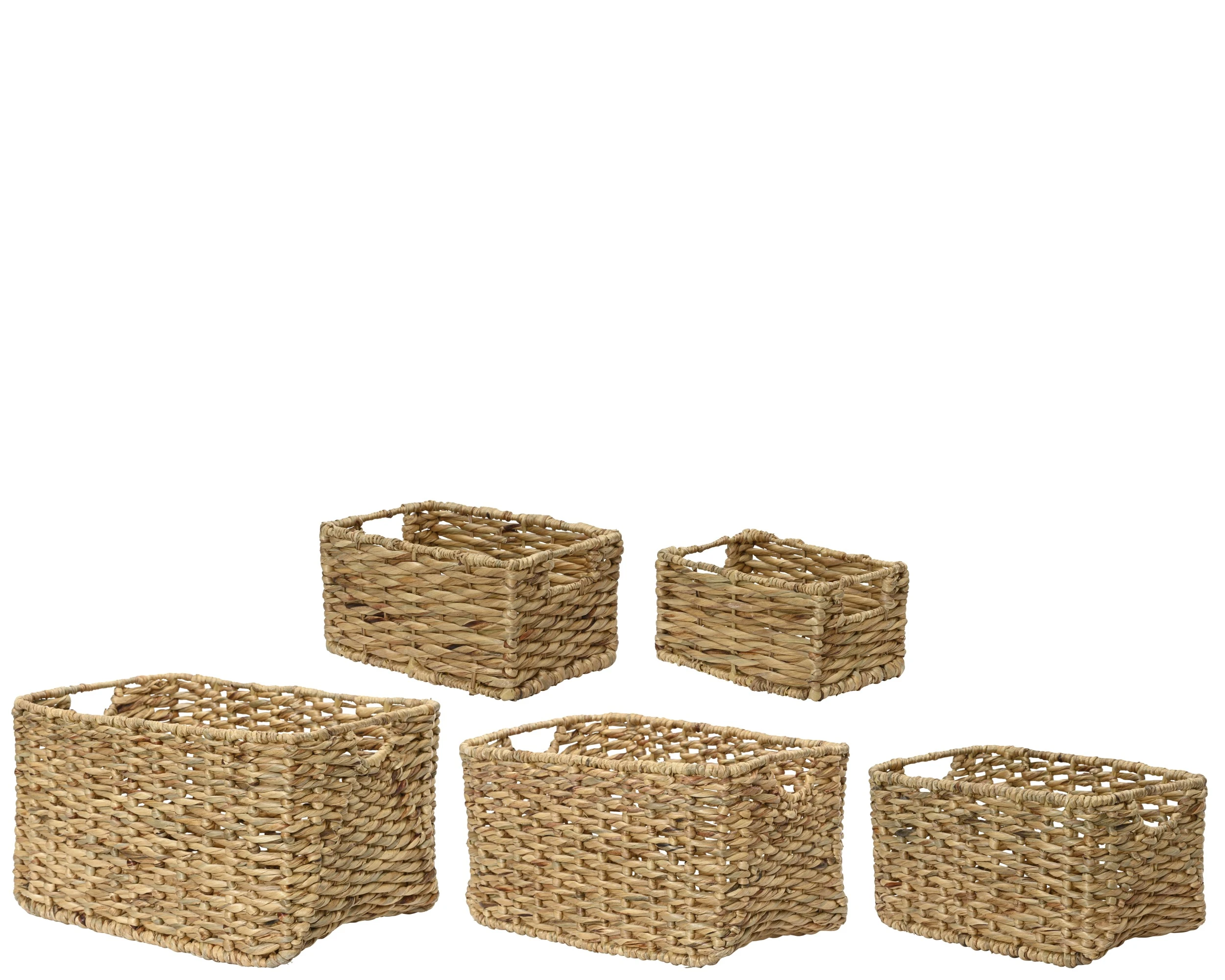 HANDMADE INDOOR STORAGE BASKET WATERHYACINT 90% BROWN