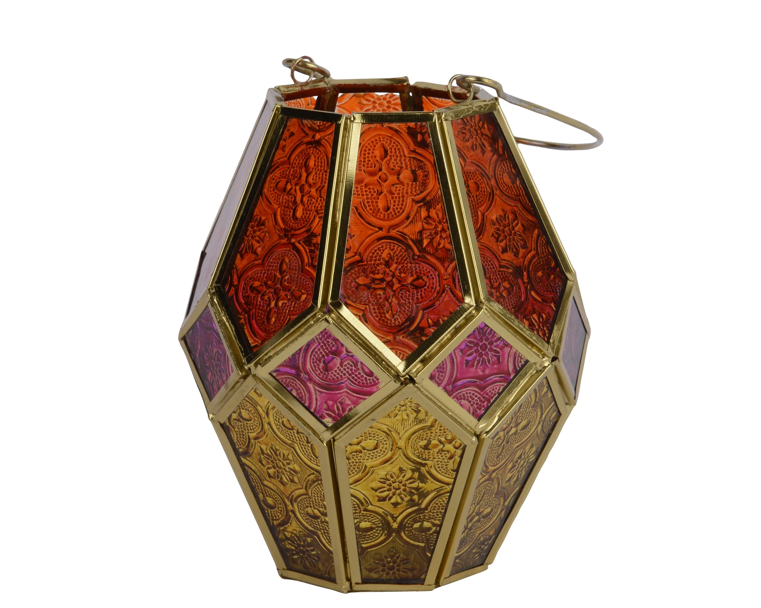 LANTERN SMALL GLASS COLORFLOW PINK